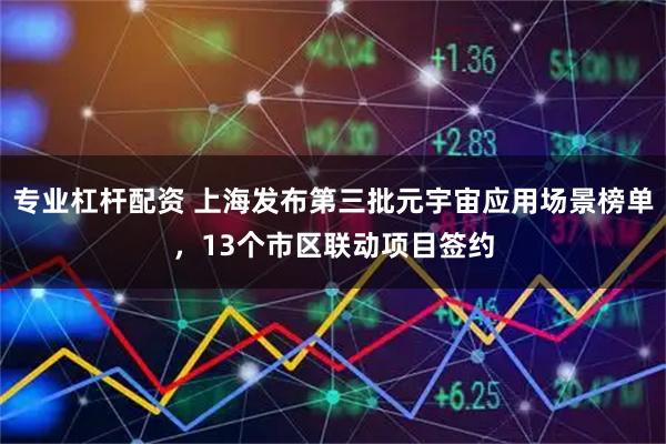 专业杠杆配资 上海发布第三批元宇宙应用场景榜单，13个市区联动项目签约
